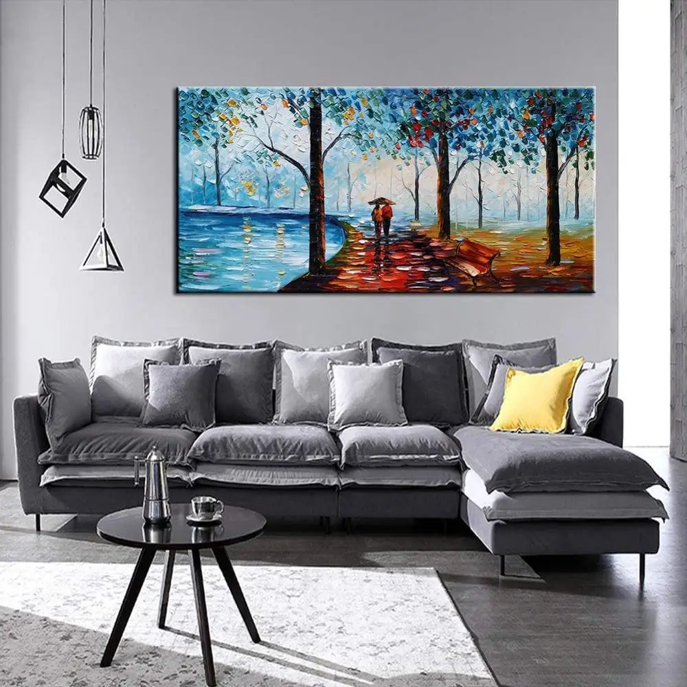 

Abstract Landscape Oil Painting On Canvas Handmade Thick Texture Knife Paintings On The Wall For Home Room Decoration No Framed