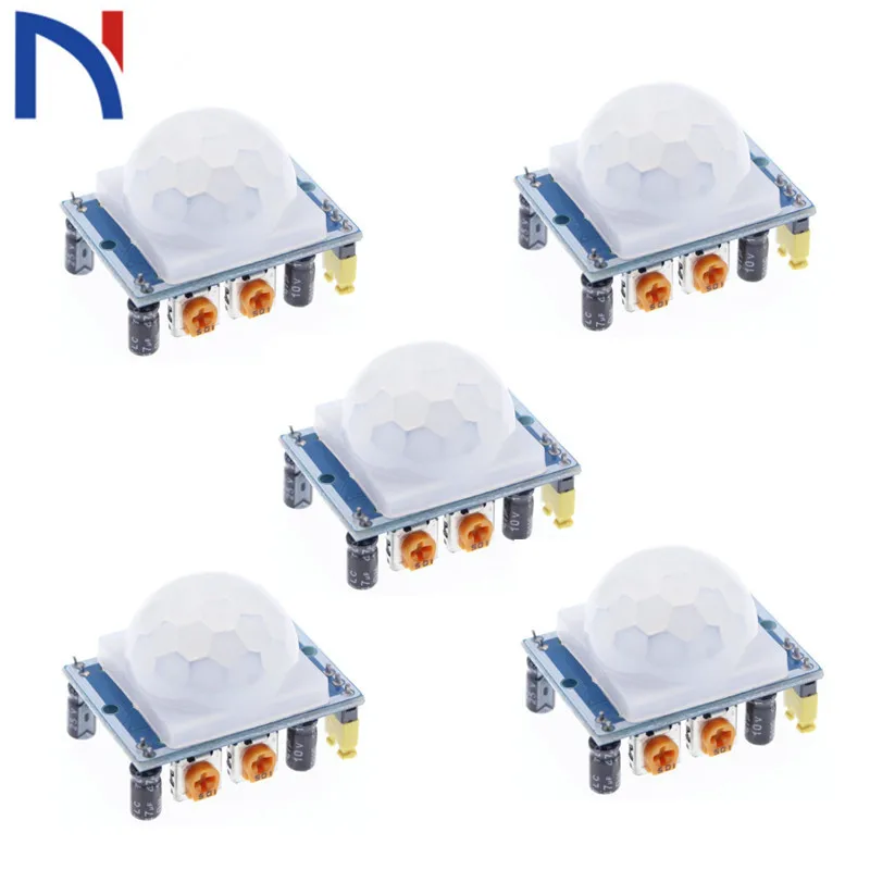 5Pcs Motion Sensor Module SR501 HC-SR501 Adjust IR Pyroelectric Infrared PIR Motion Sensor Module For Arduino DIY KIT