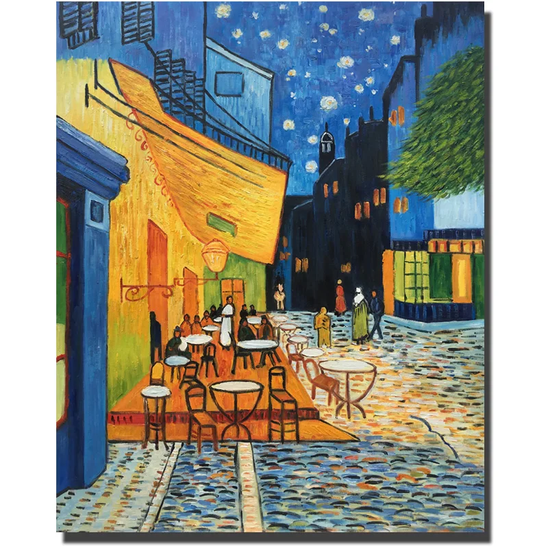 

Canvas Art Cafe Terrace At Night Vincent Van Gogh Handmade Oil Painting Reproduction Modern Landscape Artwork For Bedroom Decor