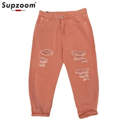 2022 New Arrival Men Ankle-length Pants Twill Hot Sale Top Fashion Cargo Harem Loose Ripped Big Hole And Small Leg Jeans Capris