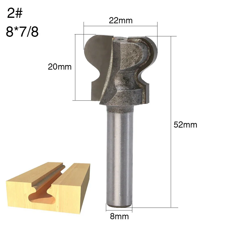 1PC 8MM Shank Milling Cutter Wood Carving Industrial Grade Double Finger Bit Woodworking Tools Wood Milling Cutter End Mill