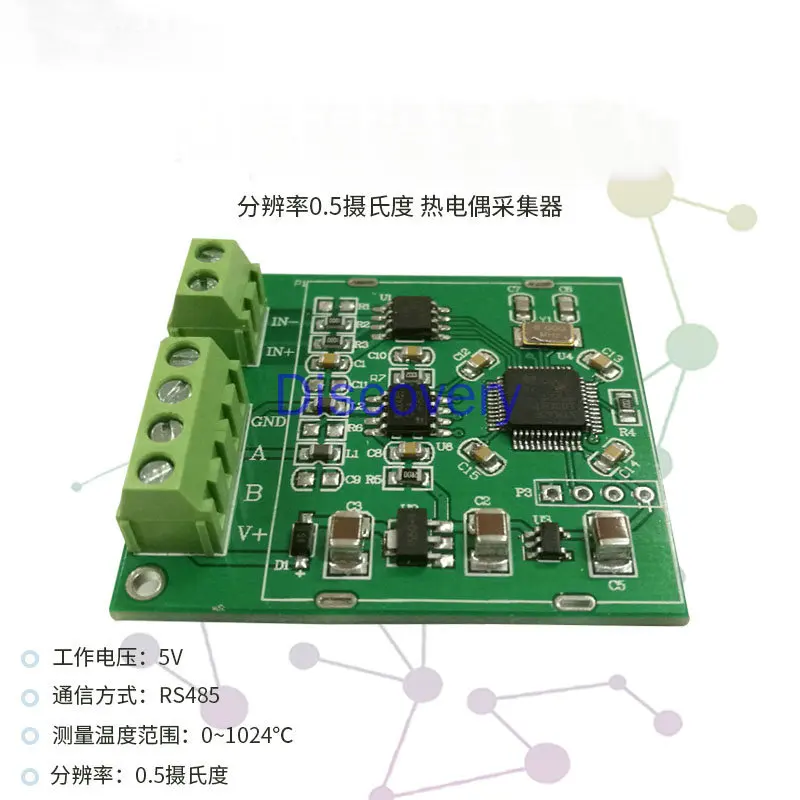 Módulo termopar tipo K, módulo de adquisición de Sensor de temperatura, comunicación Modbus, RS485 MAX6675