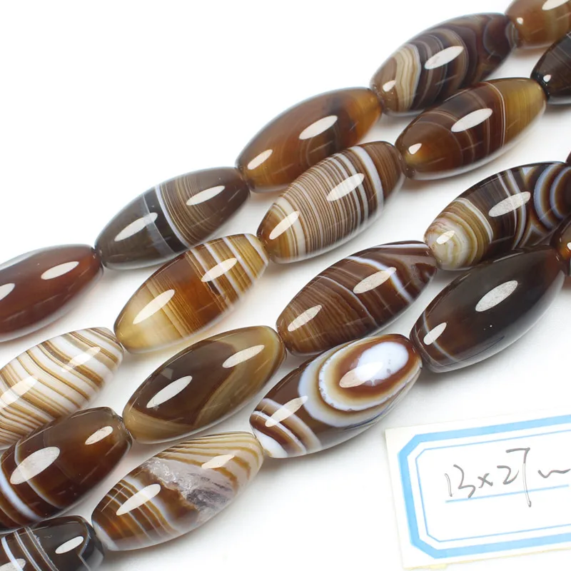 Multi-Size Natural Botswana Onyx Agate Stone Oval beads 15\