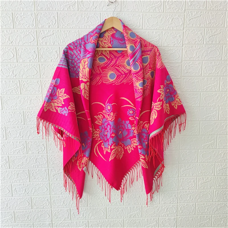 

Scarf Shawl Women Head Wrap Hijab Scarves Square Blanket Tassel Retro Handkerchief Fringe Scarfs Fashion New Poncho Cape