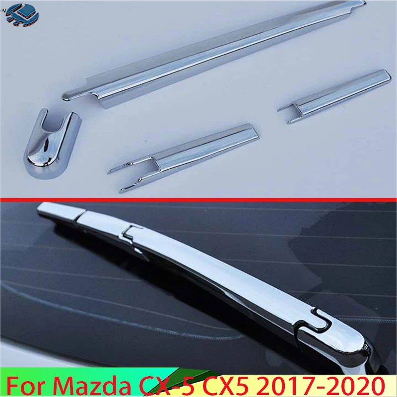 

For Mazda CX-5 CX5 2017-2020 Car Accessories ABS Chrome Rear Window Wiper Arm Blade Cover Trim Overlay Nozzle Molding Garnish