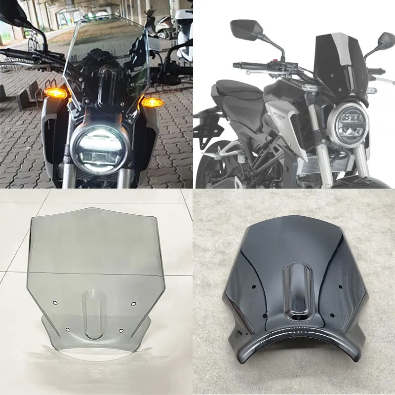 For Honda CB250R CB125R CB300R 2018 2019 2020 Motorcycle Windscreen Windshield Pare-brise Parabrisa with Bracket Accessories