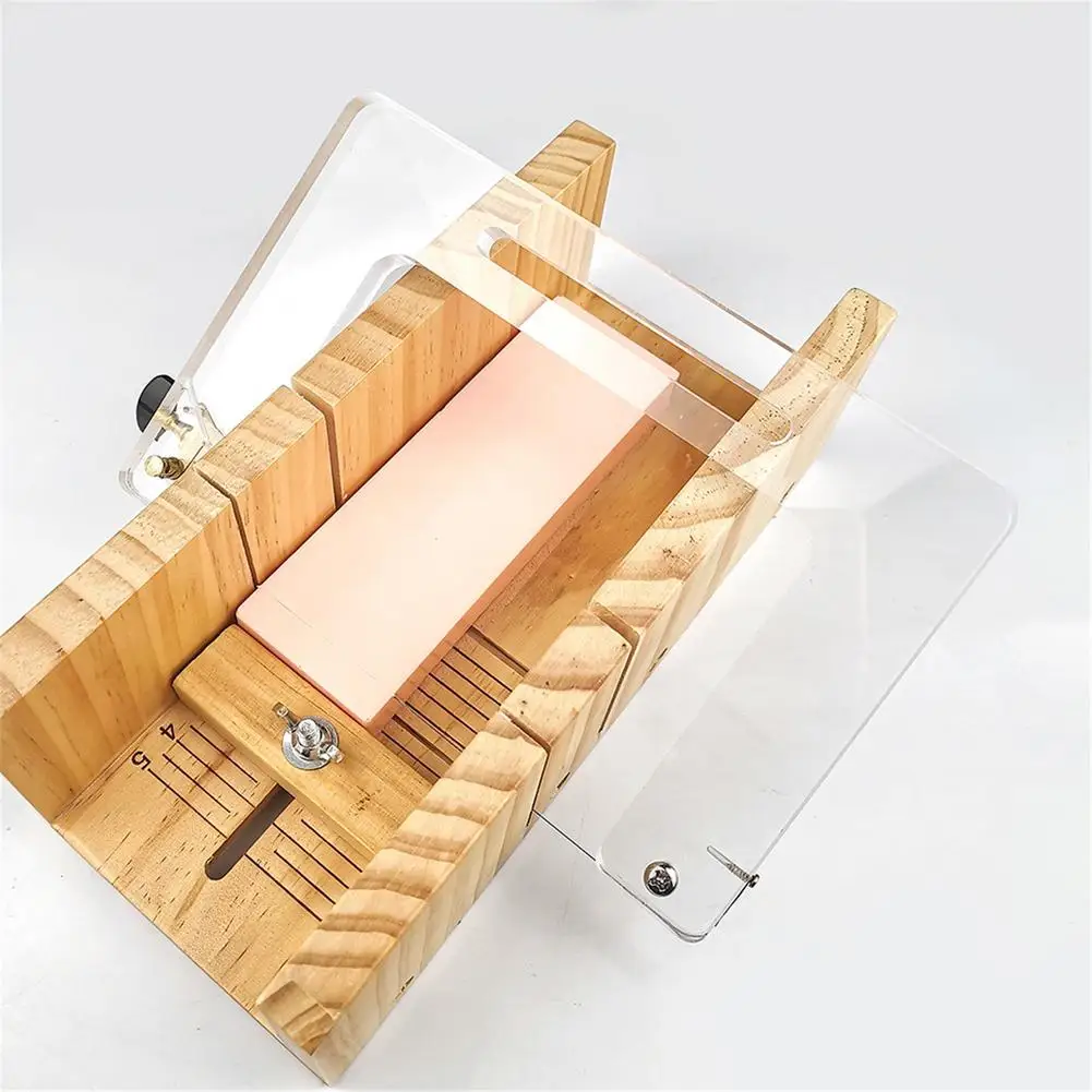 

Adjustable Wooden Acrylic Soap Cutter Handmade Soap Cutting Tool Kit Soaps Cakes Breads Desserts Chocolates Jellies Muffins Tool