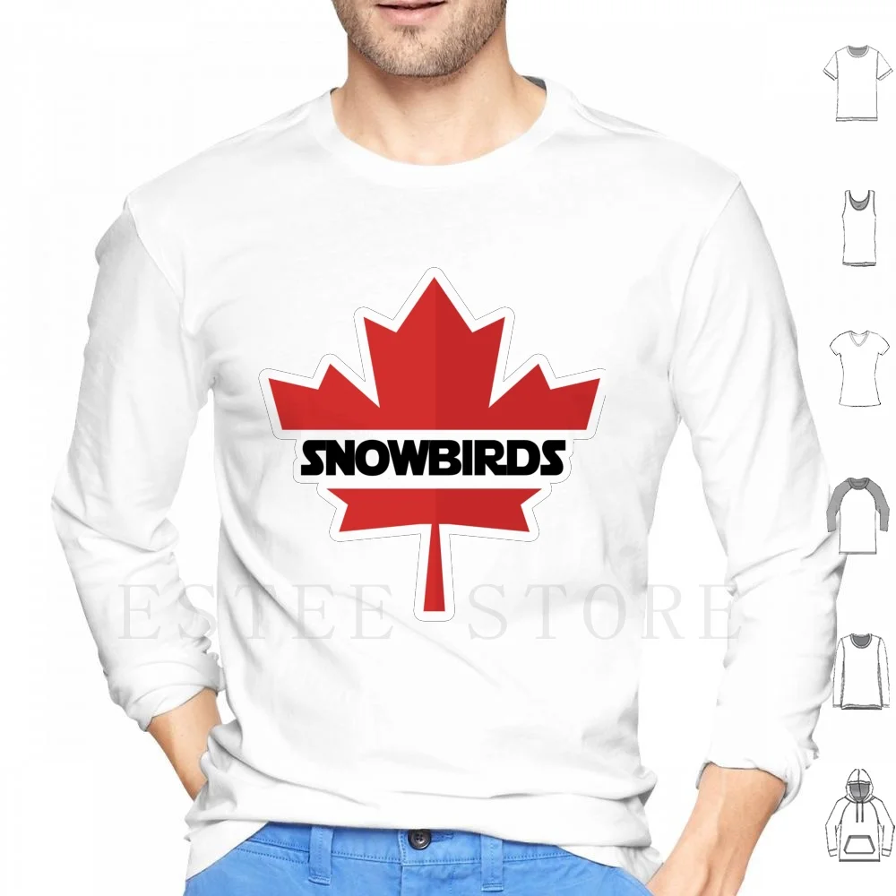 Snowbirds Insignia Wordmark Canada Gift Air Show Lovers Hoodies Long Sleeve Air Show Aerobatic Flyers Precision