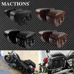 Motocyklowa sakwa Wodoodporna skórzana boczna torba na narzędzia Torba na siodło Czarny/brązowy Dla Hondy Dla Harley XL Dla Kawasaki