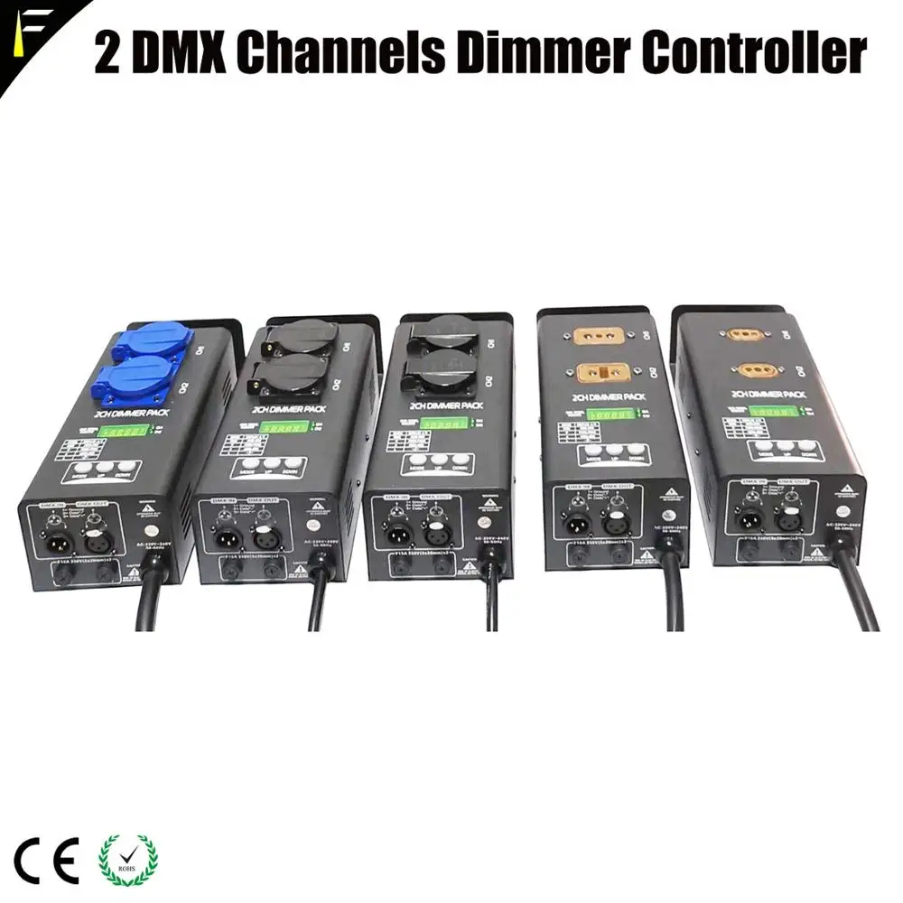 1kw/2kw With Digital DMX Address 2 Channels Dimmer Switch Pack 0~100% Linear Dimming Pack Suit for Permanent Mobile Application