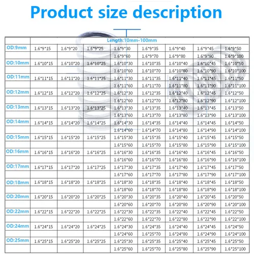 Imagen 2 del producto Resorte de liberación de presión, cable de retorno de resorte comprimido, diámetro exterior de 1,6mm, 9-25mm