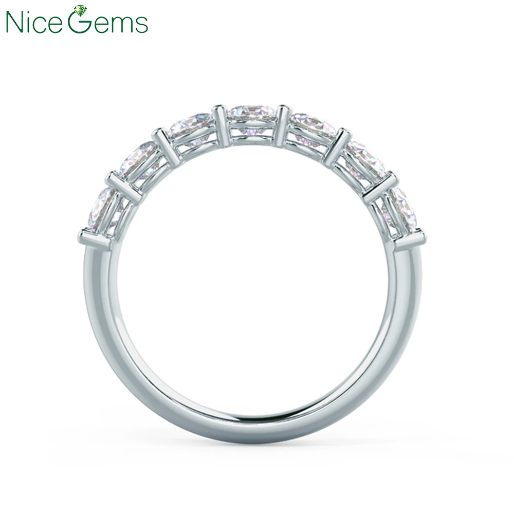 

NiceGems 925 CTW Семь камней муассанит обручальное кольцо ручной работы серебряное кольцо общий зубчатый набор обручальное кольцо для женщин