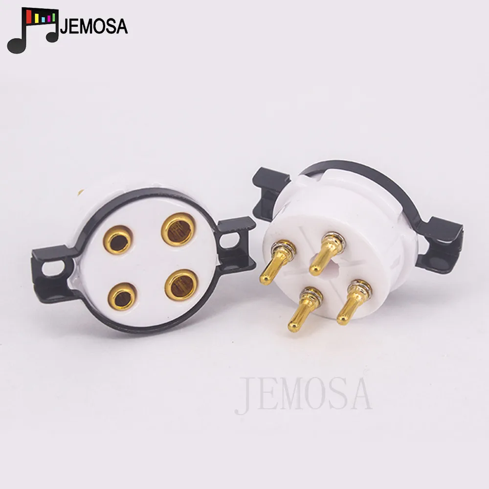 EIZZ Ceramic 4PIN Tube Socket Gold Plated For 2A3 300B 811 274A 572B 5Z3 5U4G 866 6B4G Vacuum Tube Amplifier Audio Vintage HIFI