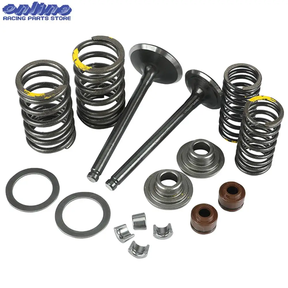 Motorcycle Intake Exhaust Valve comp Springs Cotter Seal Assy For Lifan 125 140 150cc Horizontal Engines Dirt Pit Bike ATV Quad