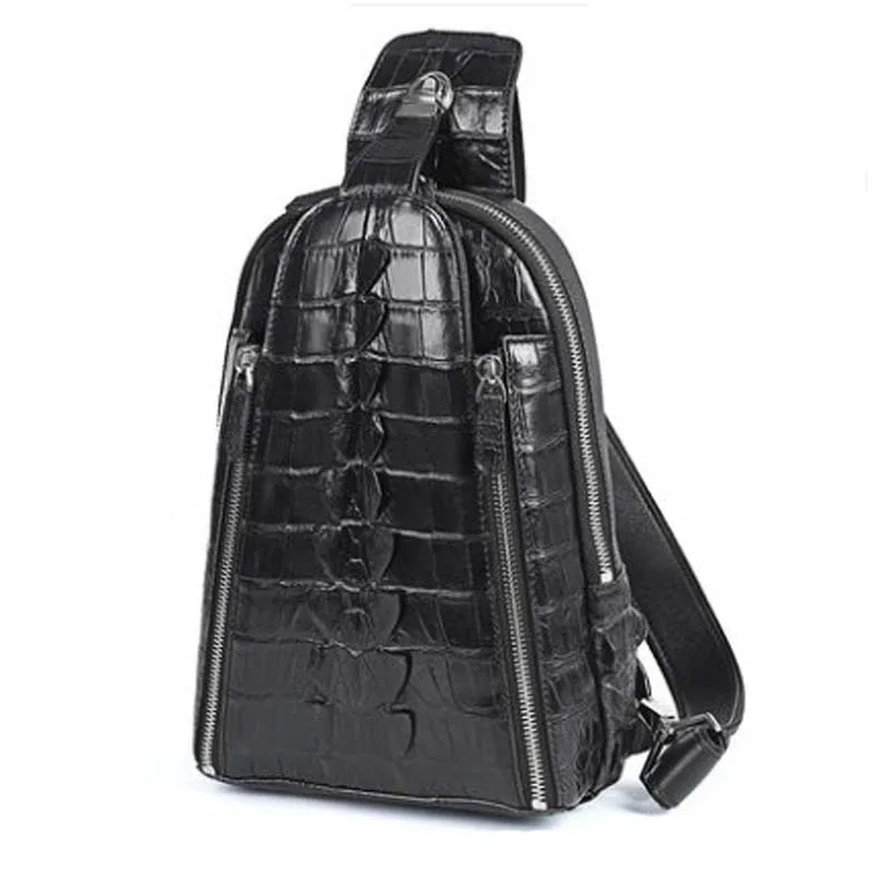 SL new crocodile leather men bag single shoulder bag Inclined shoulder bag  Male breast bag new  fashion  Bag men chest bag