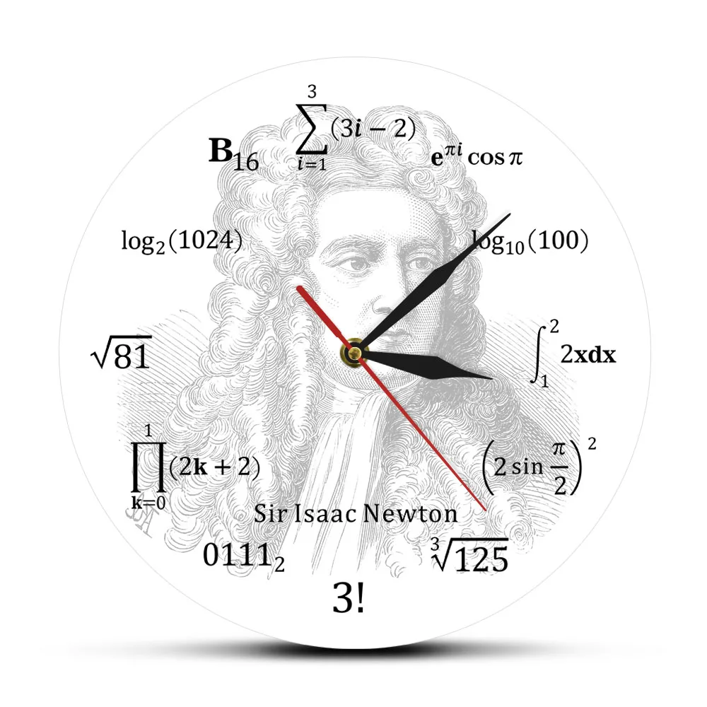 

Sir Isaac Newton Famous English Mathematician Physicist Astronomer Math Equation Wall Clock Educational Science Art Wall Watch