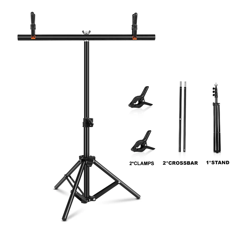 PYNSSEU التصوير خلفية دعم 100x100 سنتيمتر T-شكل نظام الوقوف مع مقاطع للصور استوديو شاشة خضراء كروما اطلاق النار