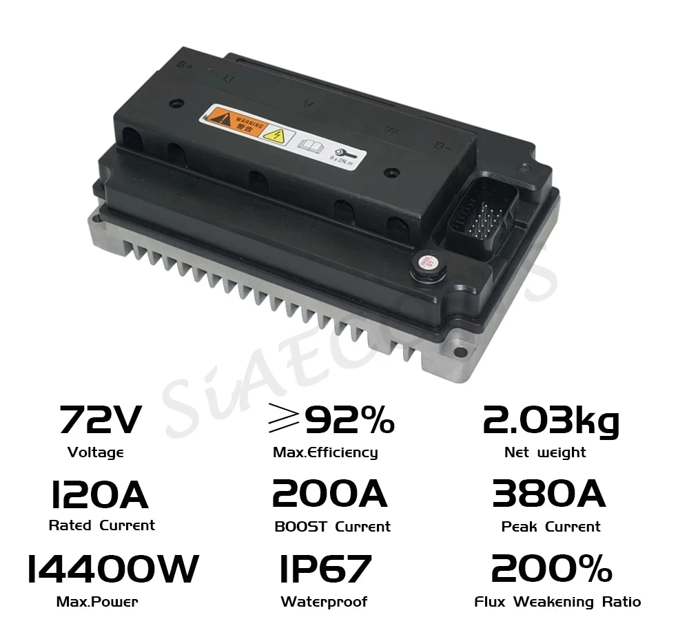 VOTOL Controller Programmable EM150-2SP 72V 150A Rated With CAN-BUS And Regen For 138 3KW V3 Mid Drive Motor 100KPH