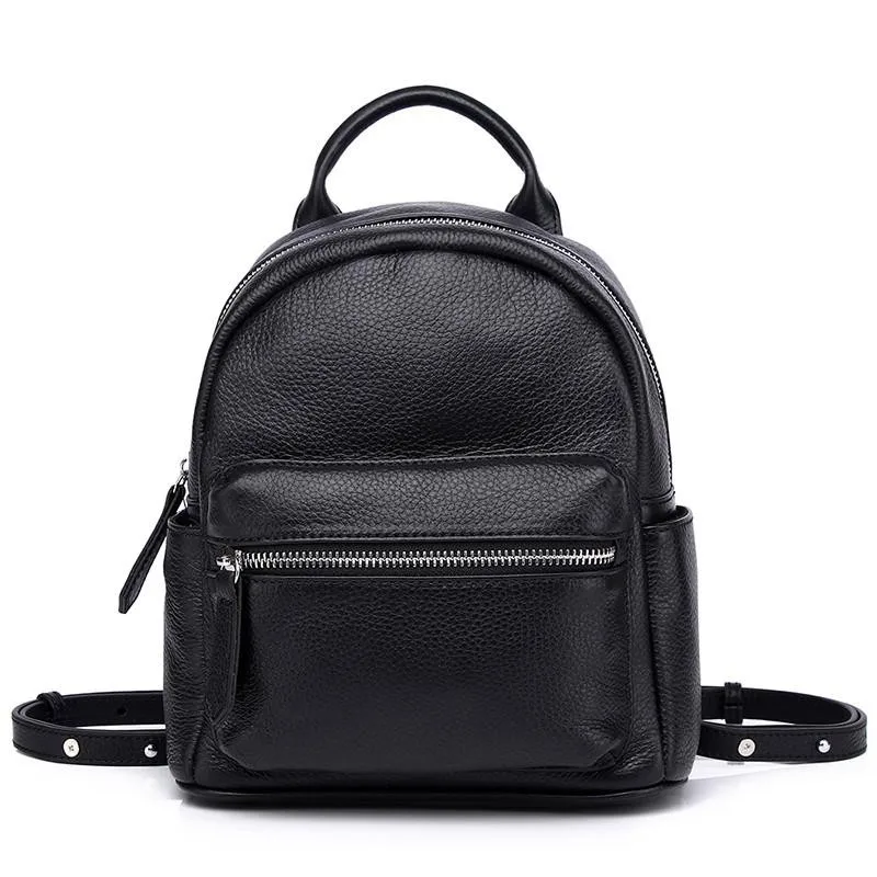 Fashion Casual Genuine Leather Backpack Women Luxury Brand Small Lady Knapsack Cowhide Travel Backpack Bag Girl School Backpack