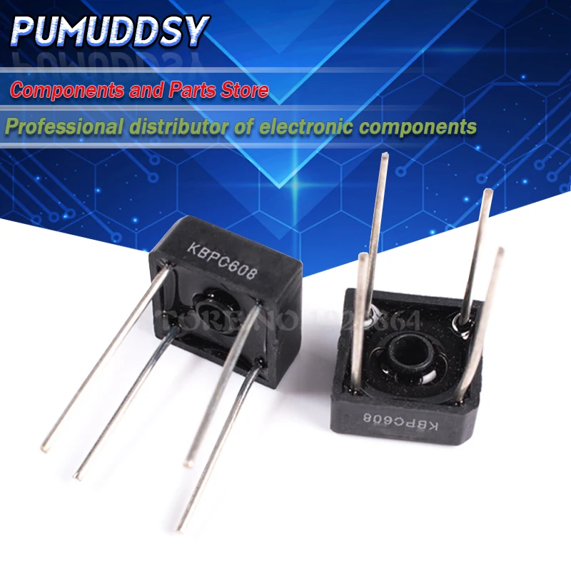 

10PCS KBPC608 KBPC-608 6A 800V DIP Single Phases Diode 4pin bridge rectifier new and IC