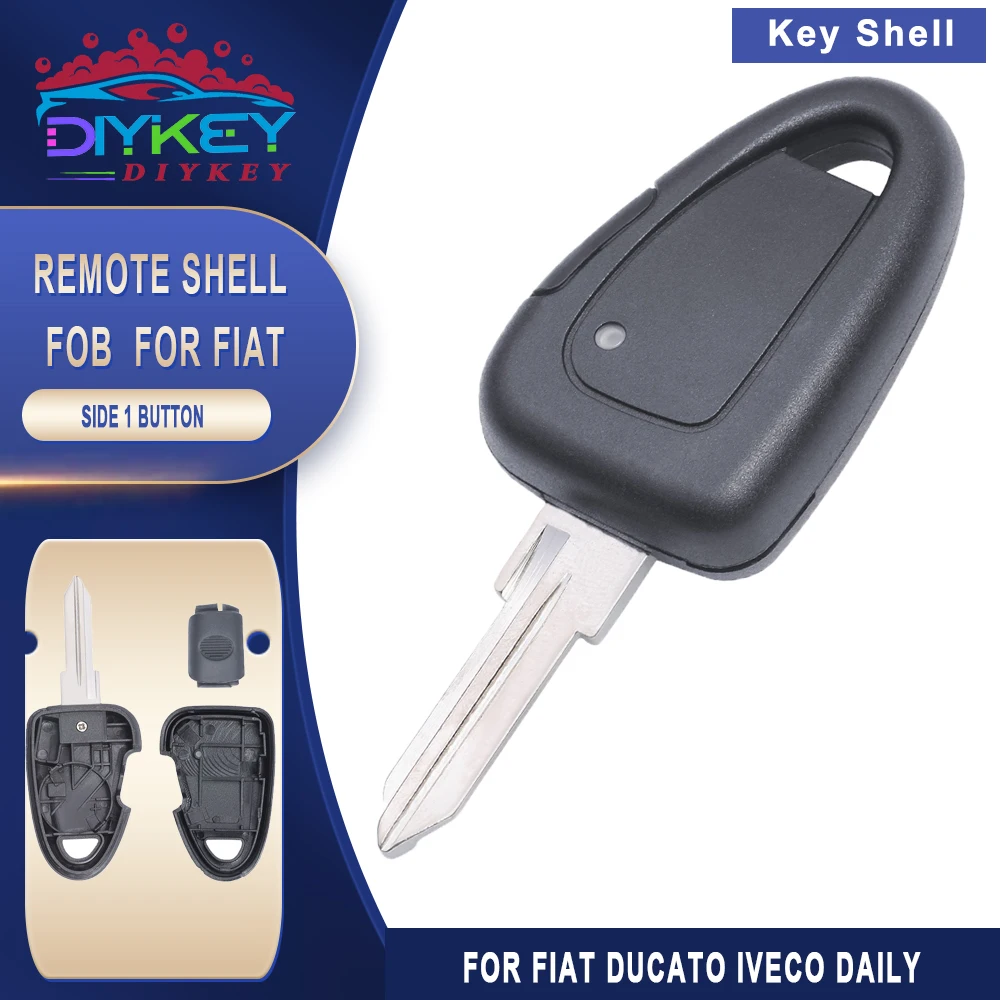 DIYKEY Side 1 Button Remote Key Shell Case Fob for Fiat Ducato Iveco Daily ( GT15R Blade )