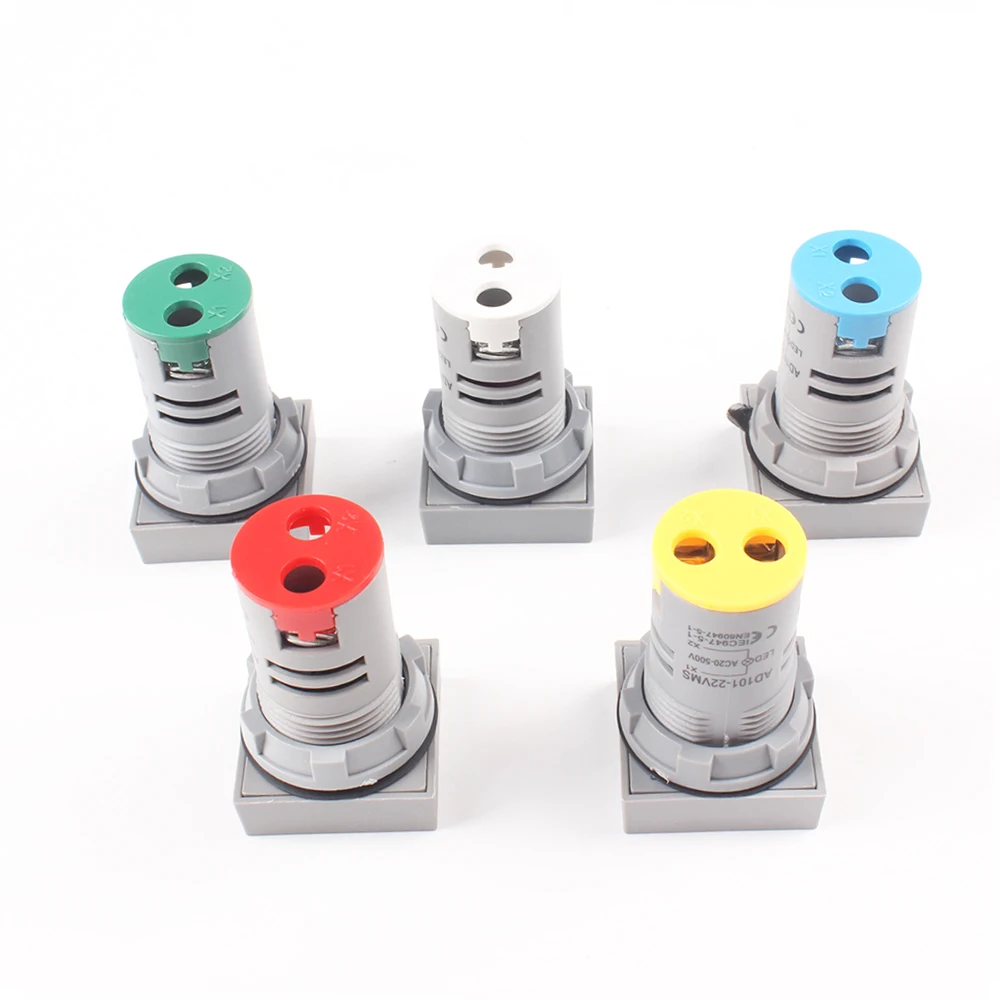 22mm LED zakres pomiarowy AC 60-500V kwadratowy woltomierz miernik napięcia wskaźnik lampka dyżurna czerwony żółty zielony biały niebieski cyfrowy