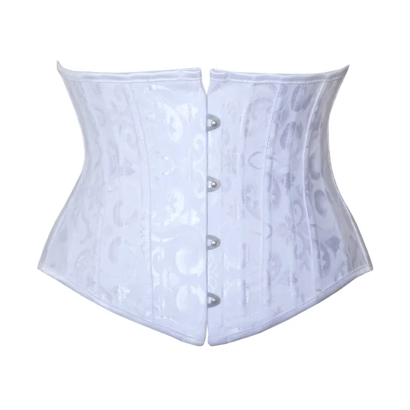 23cm Short Torso 24 Spiral Steel Boned Corset Floral Slimming Waist Shapewear Jacquard Underbust Corset Gothic Busiter 8130