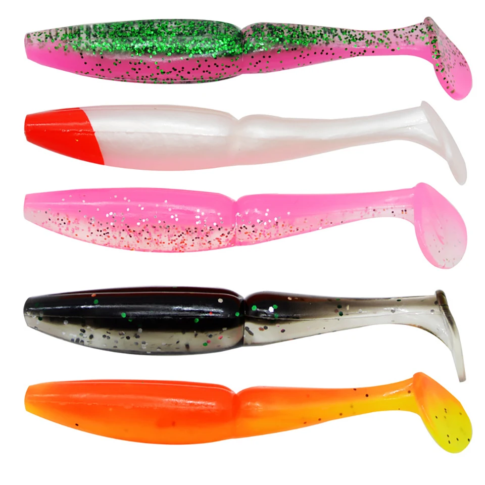 WALK FISH PCS/Lot Silicone Soft Fishing Lure 115mm/12.5g Wobblers T-Tail Fishing Baits Bionic Soft Worm Baits For Bass Fishing