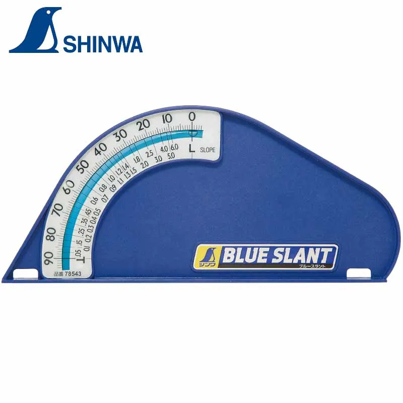 SHINWA Penguin Blue Slant Spirit Level Ruler for Checking Angle or Slope Tube Vial Dial Model Civil Engineering Construction