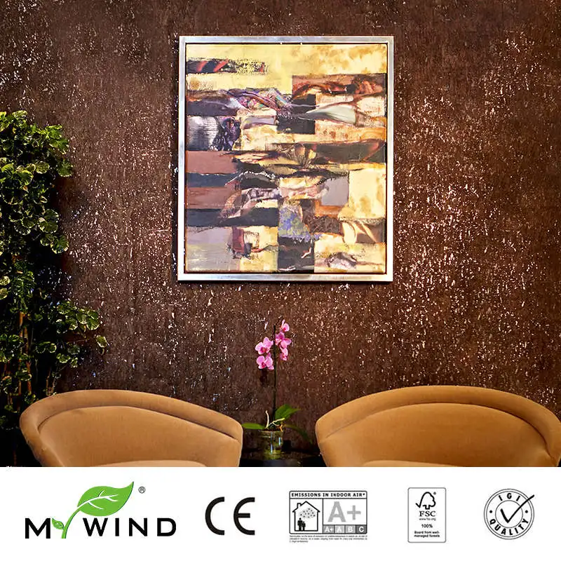 MYWIND Chocolate Brown Copper  Gold Luxury 3D design home decor wall paper cork wallpaper