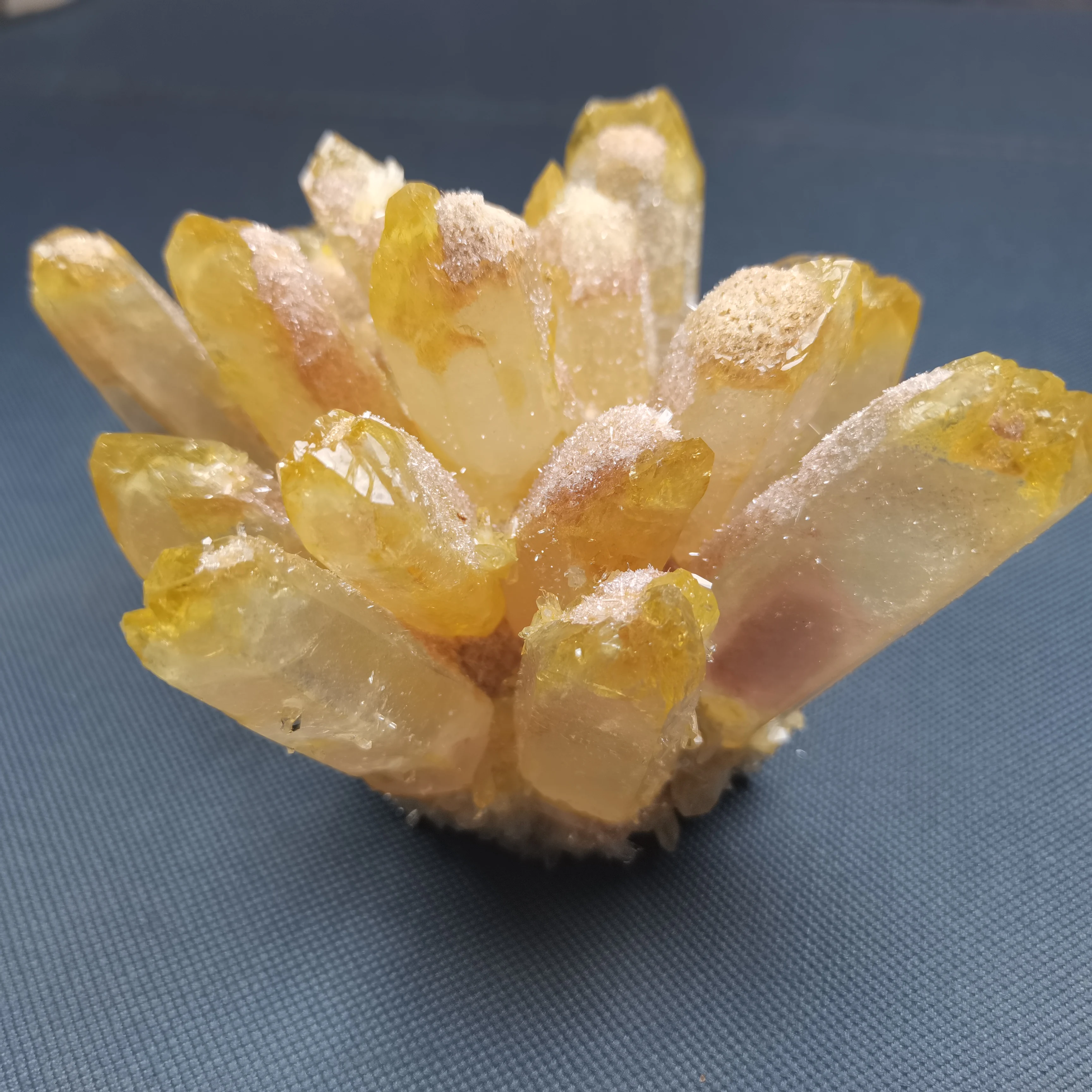 

800g Natural Citrine Phantom Quartz Crystal Cluster Healing Specimen 1pcs