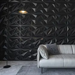 50x50cm Plastic 3D Wall Panels Diamond Black for Living Room Bedroom TV Background Ceiling Pack of 12 Tiles