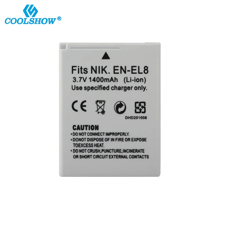 EN EL8 ENEL8 EN-EL8 Nikon COOLPIX P1 P2 L1 L2 S1 S2 S3 S4 S5 S6 S7 S7C S8 S9 S51 S50 S52 1400mAh