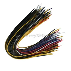 100Pcs Double Head PCB Solder Cable 5 Color 20CM Breadboard Fly Jumper Wire Cable Tinned Conductor