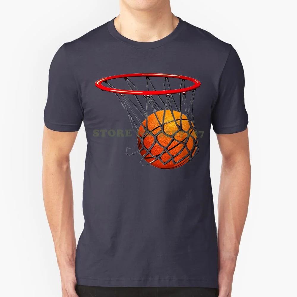 Men's High Quality Custom Printed Tops Hipster Tees-Basketballer Swish Youth T Shirt