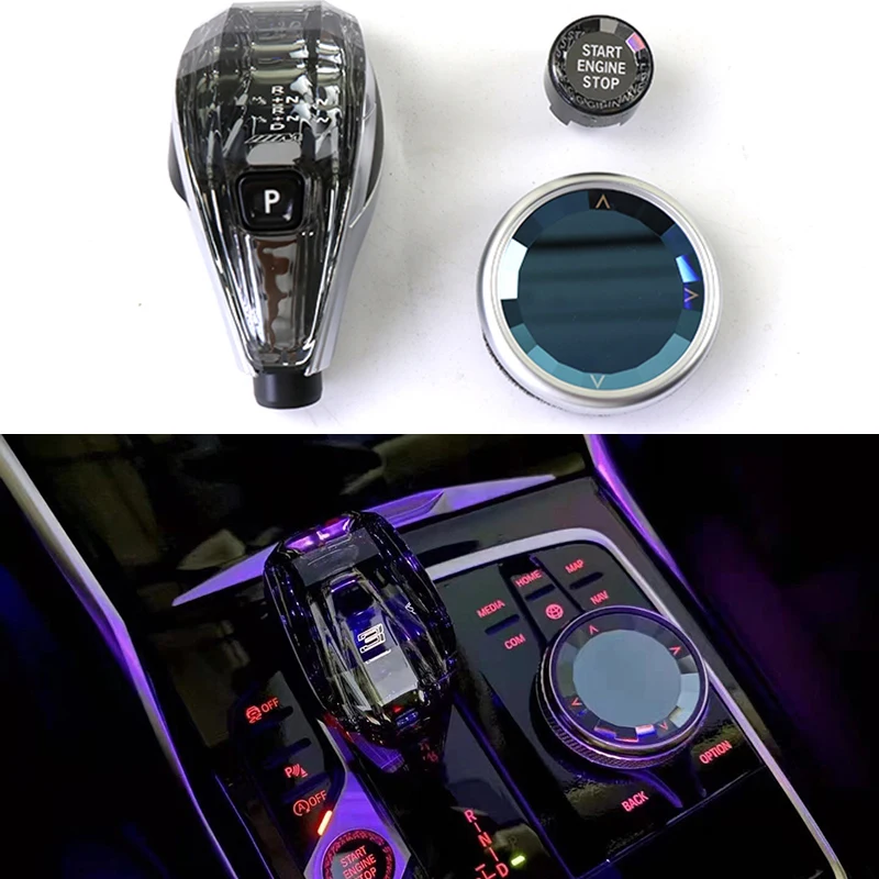 For BMW 1 2 3 4 5 6 7 x3 x4 x5 x6 3gt 5gt  Series F Chassis 13-18 Led Crystal Gear handle Shift Knob