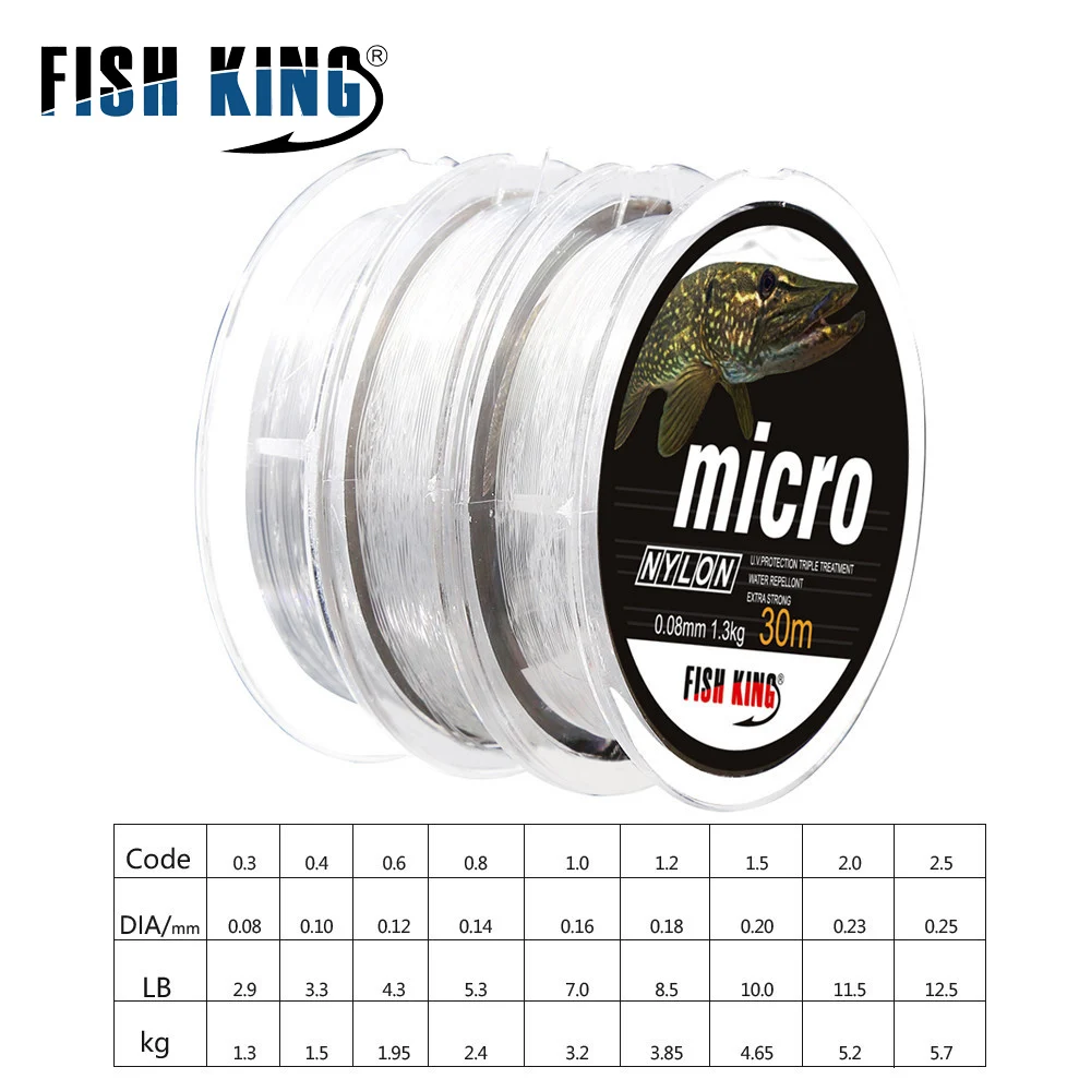 NGB 30M MICRO Nylon Ice Fishing Line 0.08mm-0.25mm 2.9LB-12.5LB Extra Strong Fishing Line For Winter Ice Fishing