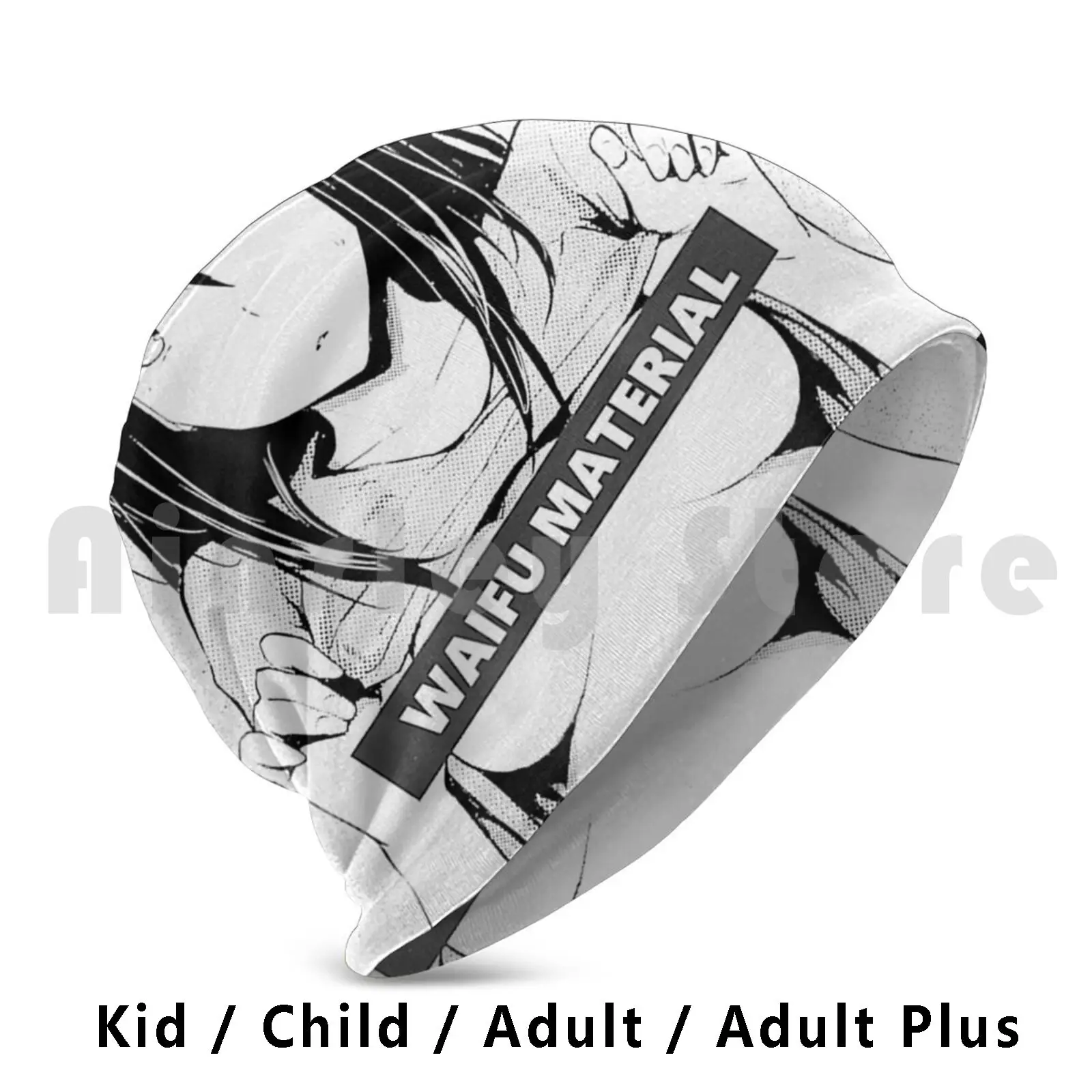 Waifu Material Hentai Manga Beanie Hedging Cap DIY Print Cushion Ecchi Hentai Manga Anime Anime Girl Ecchi Anime