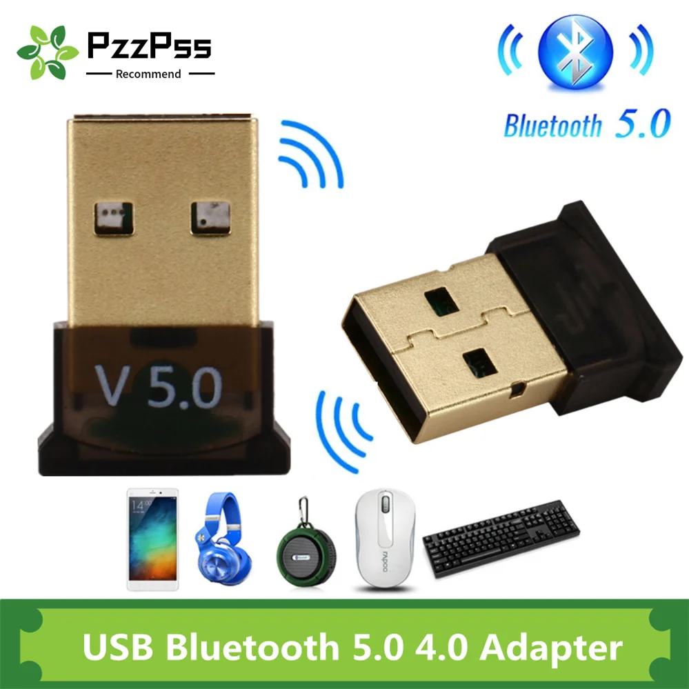 PzzPss Adapter USB Bluetooth 5.0 Dongle Szybki nadajnik Mini Bluetooth 5.0 4.0 Odbiornik USB do komputera PC Laptop