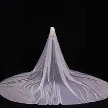 Long Pearl Beaded Wedding Veil with Comb #2