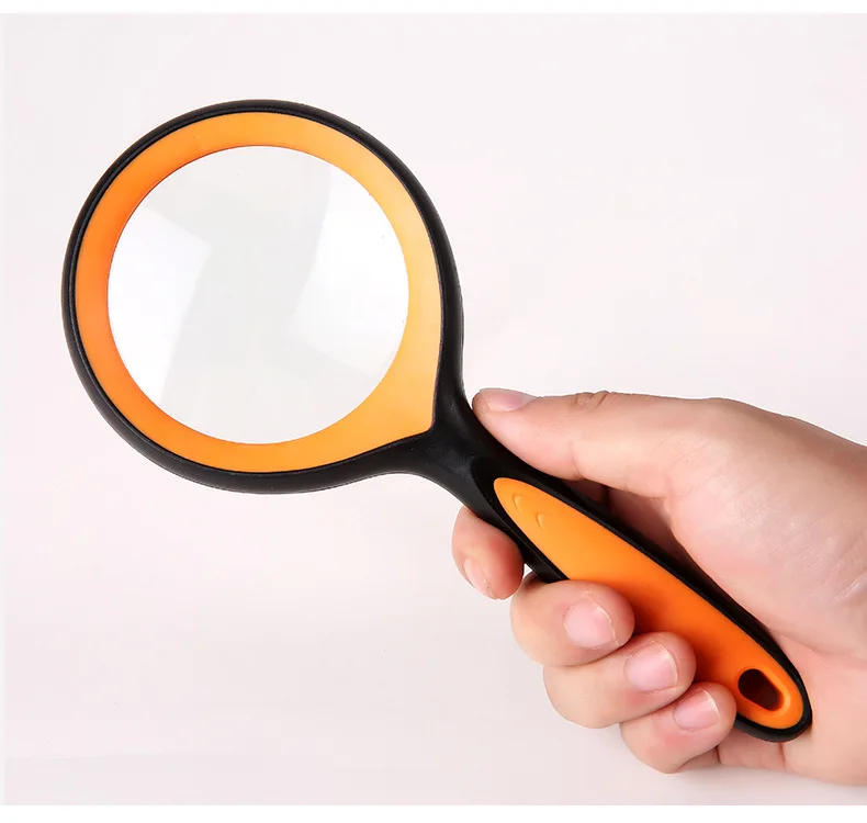 5x 75mm Glass Lens Handheld Reading Magnifying Glass for Old Man Children Insect Observer Fashion Magnifier in Supermarket