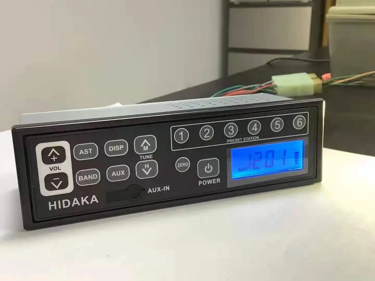 HIDAKA Japan Factory EXCAVATOR CAR Radio 12V/24V 1Din with Real Time Clock AUX-IN LCD HI-M99 for Komastu Kobelco Sumitomo