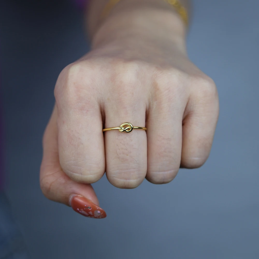 

Drop ship Genuine 925 Sterling Silver Knot charm Rings for Women Girls Female Finger Jewelry Birthday Gift for Best Friend