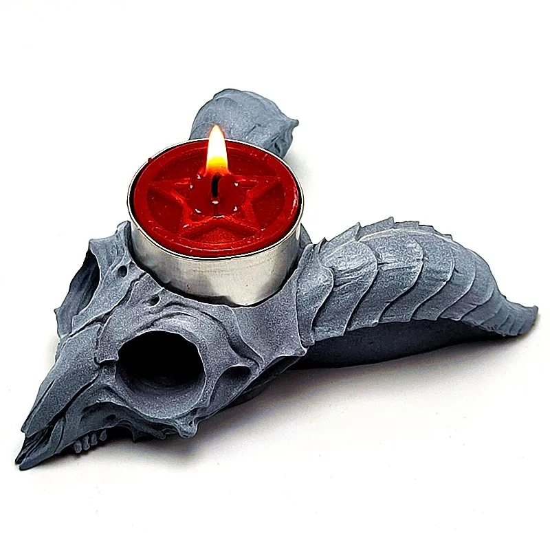 

Sheep head skull candle holder silicone mold DIY making concrete gypsum resin candle holder mold