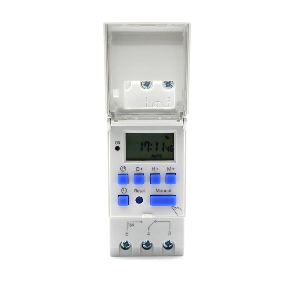 ManHua 16A 220VAC/250VAC Weekly LCD  Programmable Timer Relay MT15 Digital Timer Switch Din Rail Mounted