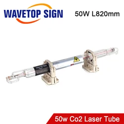 WaveTopSign Co2 Glass Laser Tube Dia 50mm 820mm 50W Glass Laser Lamp for CO2 Laser Engraving Cutting Machine