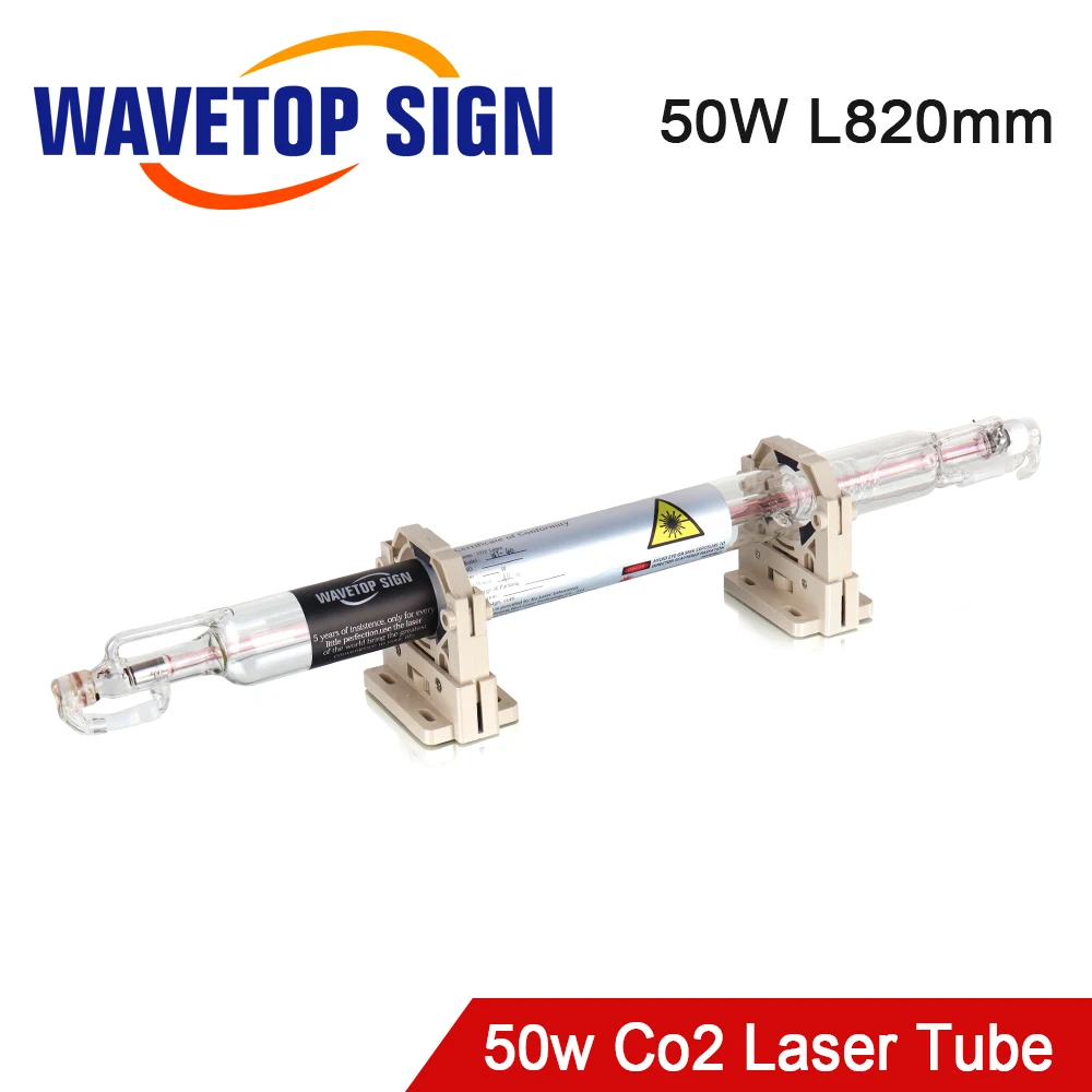 WaveTopSign Co2 szklana rura laserowa średnica 50mm 820mm 50W szklana lampa laserowa do maszyny do grawerowania laserowego CO2