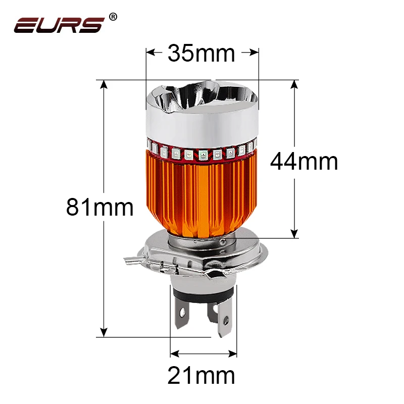 2pcs H4 LED Motorcycle Headlight Bulb HS1 LED Moto Scooter Light Hi/Lo with Angel eye Motor Bike Headlamp led car lights 12V 24V