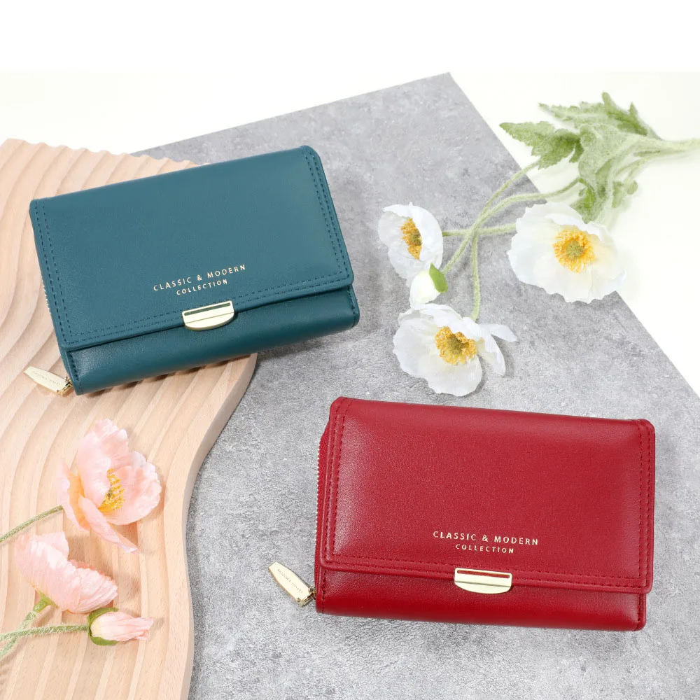 Women's wallet 2022 new multifunctional short zipper tri-fold fashion wallet