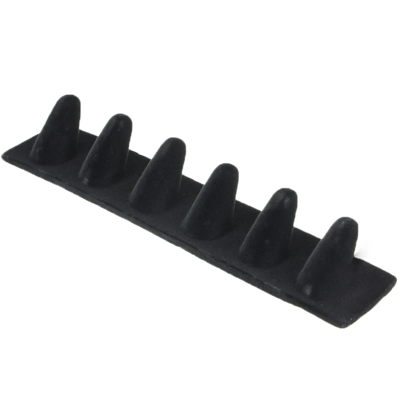 New Black Velvet Finger Cone Fingertip Ring Stand Display Ring Jewelry Display Stand Holder Storage Showcase Jewels Organizer